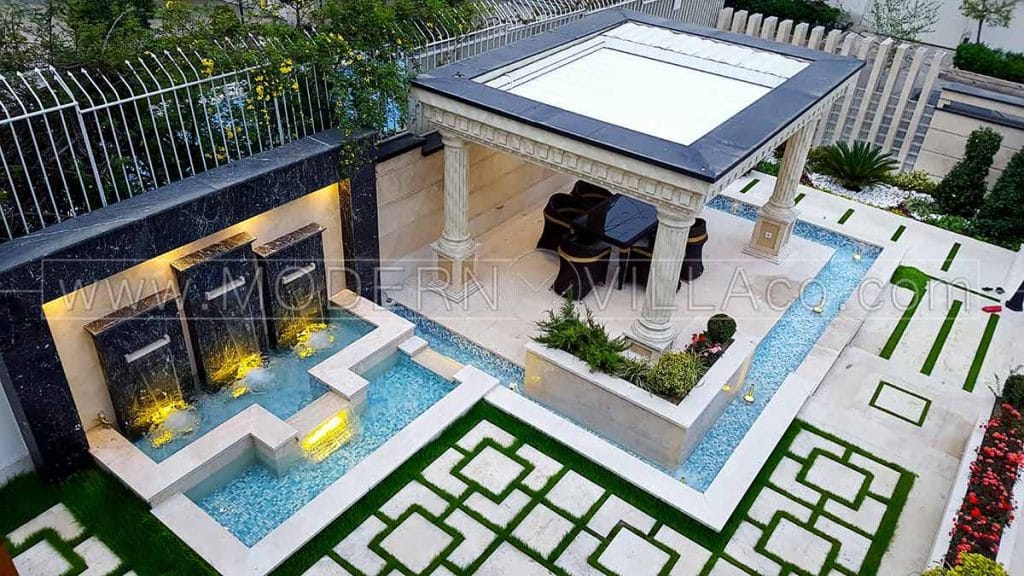بازسازی محوطه ویلای شهرک غرب