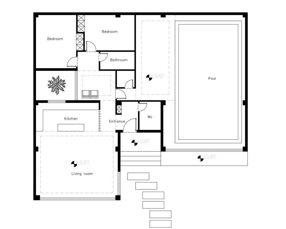 نقشه باغ ویلای 1000متری-طرح باغ ویلا