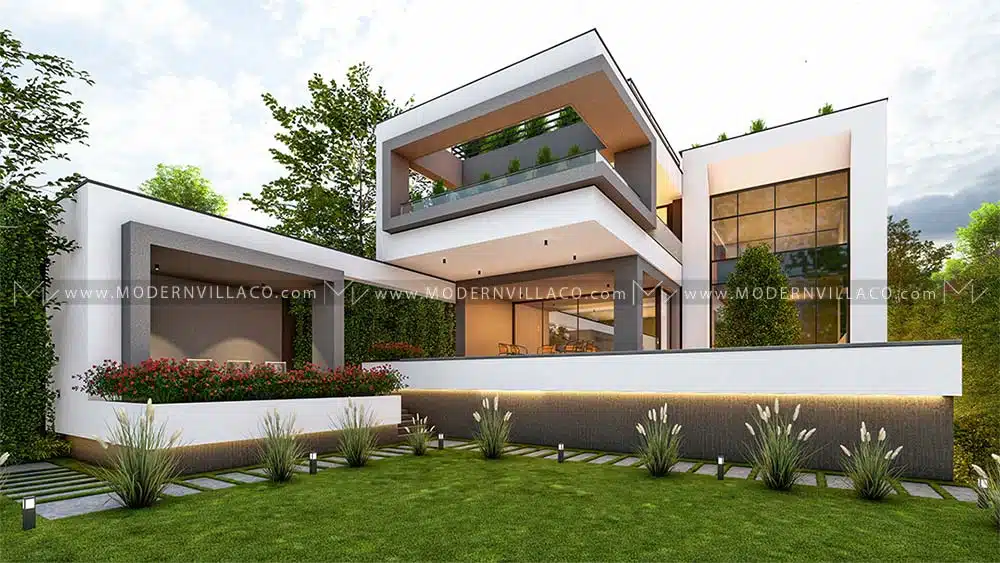 طراحی باغ ویلای ساده